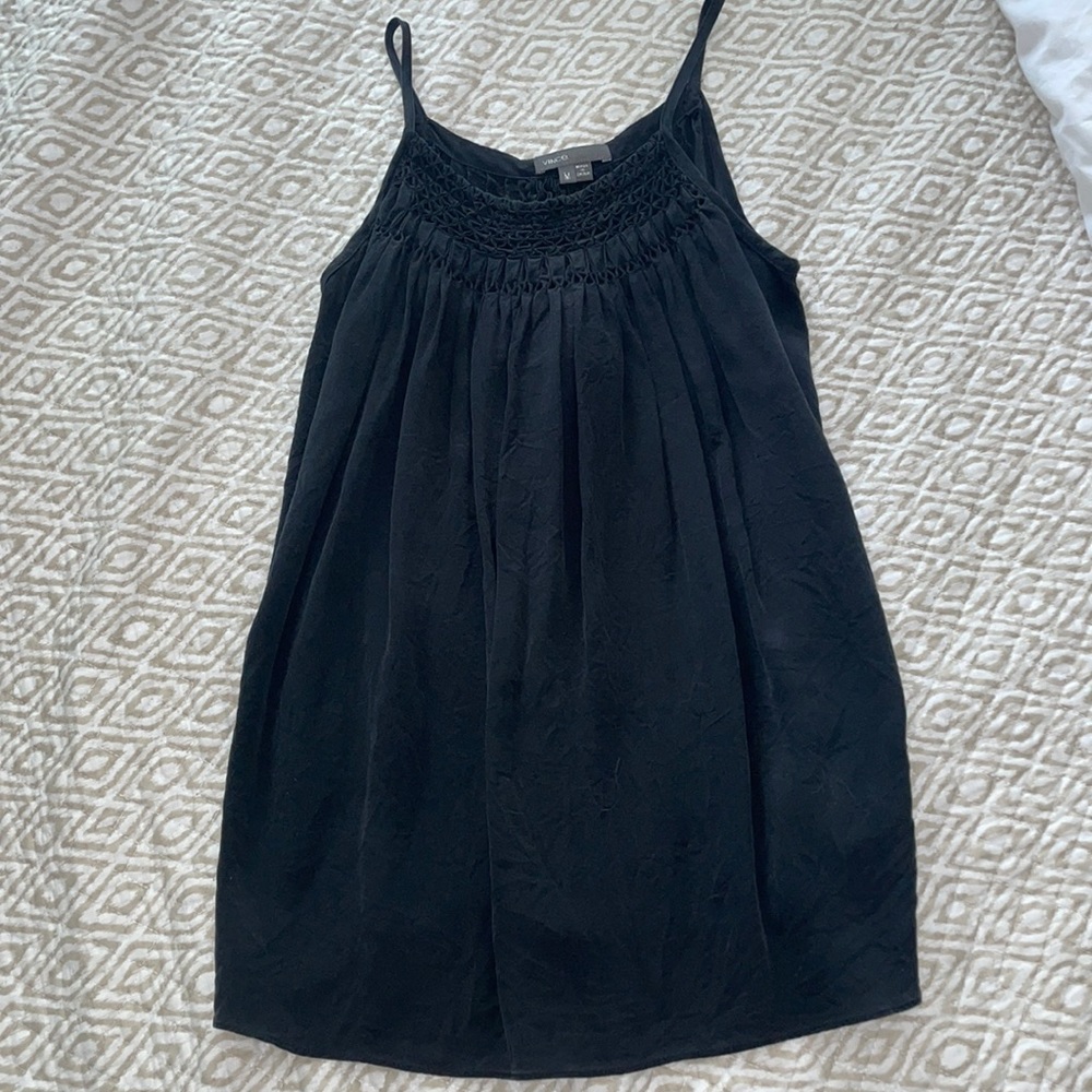 Vince black silk top